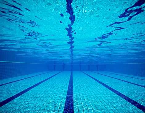 swim laps in a small pool