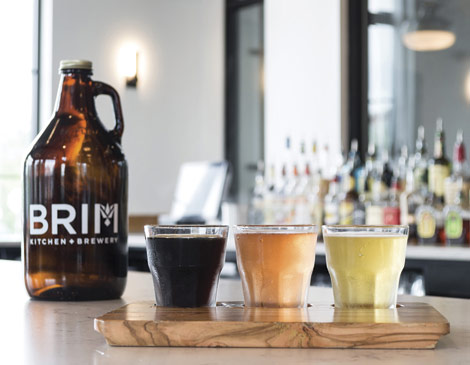 Beer flight at Brim Kitchen & Brewery