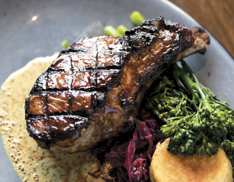 Kingfish's maple-glazed Duroc pork chop