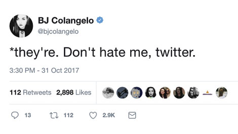 BJ Colangelo Tweet Correction BJ Colangelo Tweet Correction